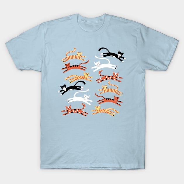 Cats Leaping T-Shirt by NicSquirrell